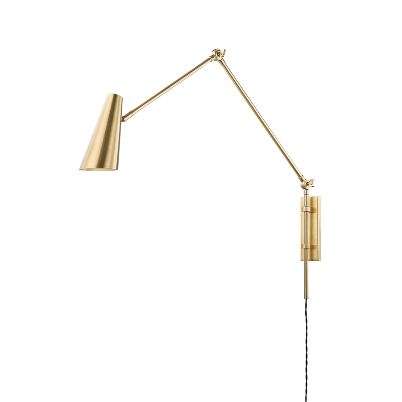 Hudson Valley Lighting 1 Light Wall Sconce W/ Plug - Aged Brass