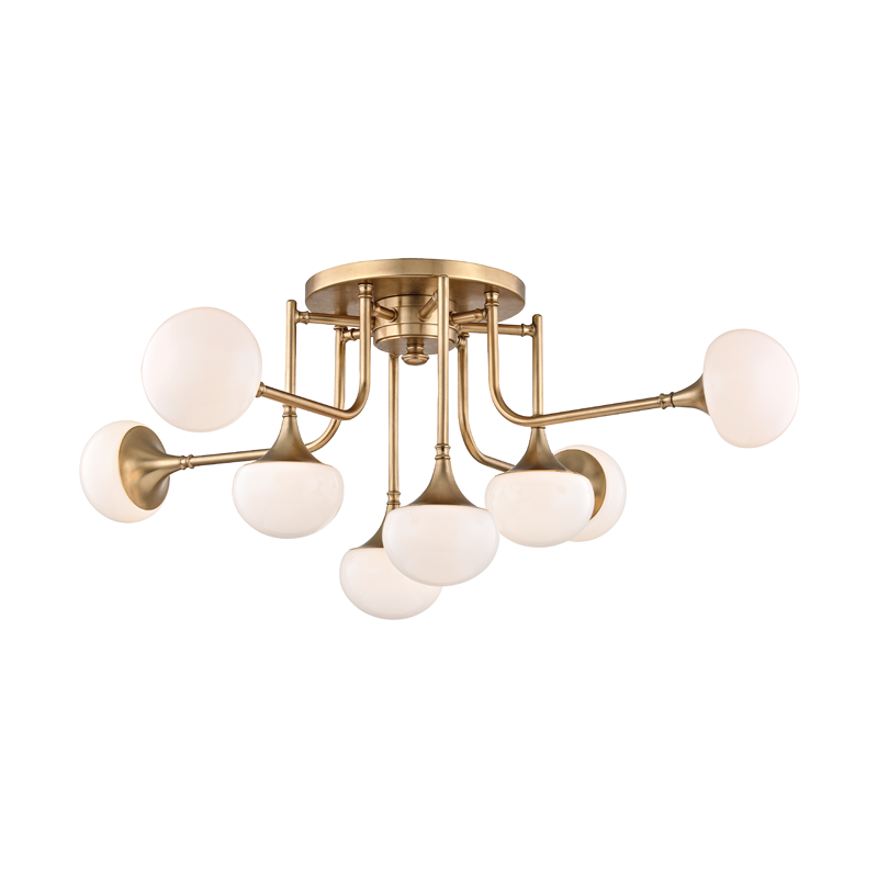 Hudson Valley Lighting 8 Light Semi Flush - Aged Brass