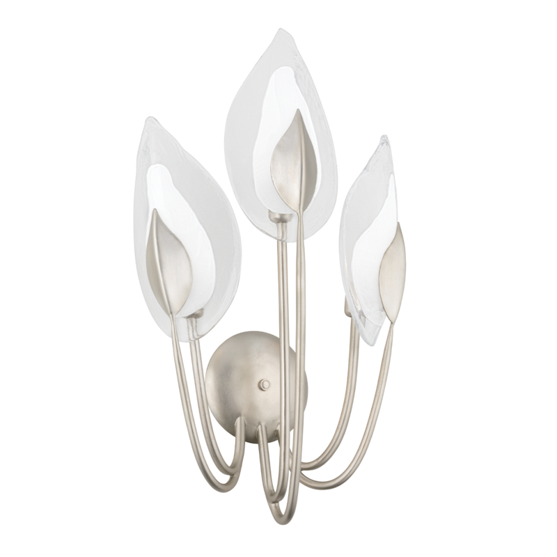 Hudson Valley Lighting 3 Light Wall Sconce - Silver Leaf