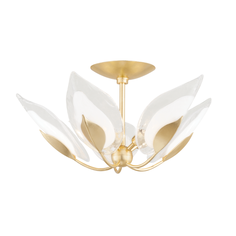 Hudson Valley Lighting 5 Light Semi Flush - Gold Leaf