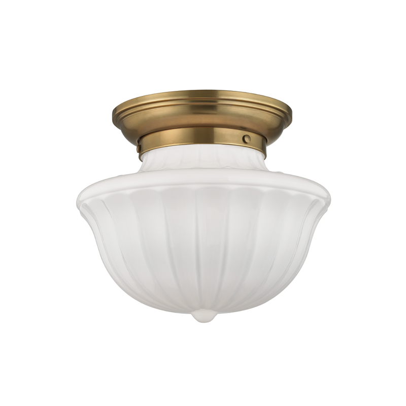 Hudson Valley Lighting 1 Light Medium Flush Mount - Aged Brass