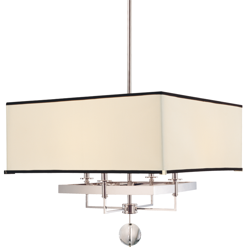 Hudson Valley Lighting 4 Light Chandelier With Black Trim On Shade - Polished Nickel