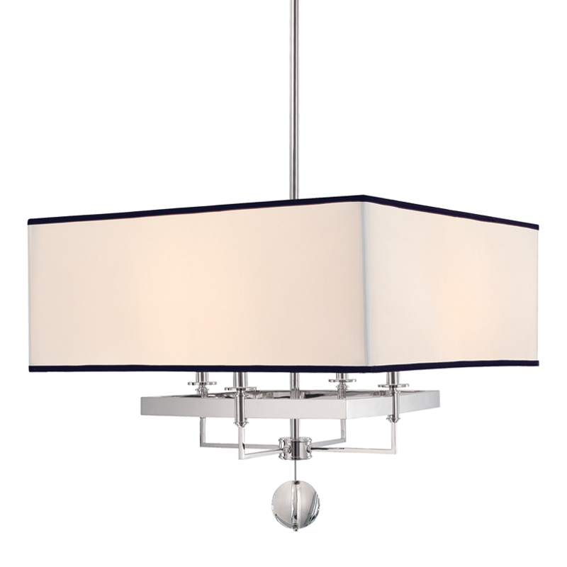 Hudson Valley Lighting 4 Light Chandelier With Black Trim On Shade - Polished Nickel