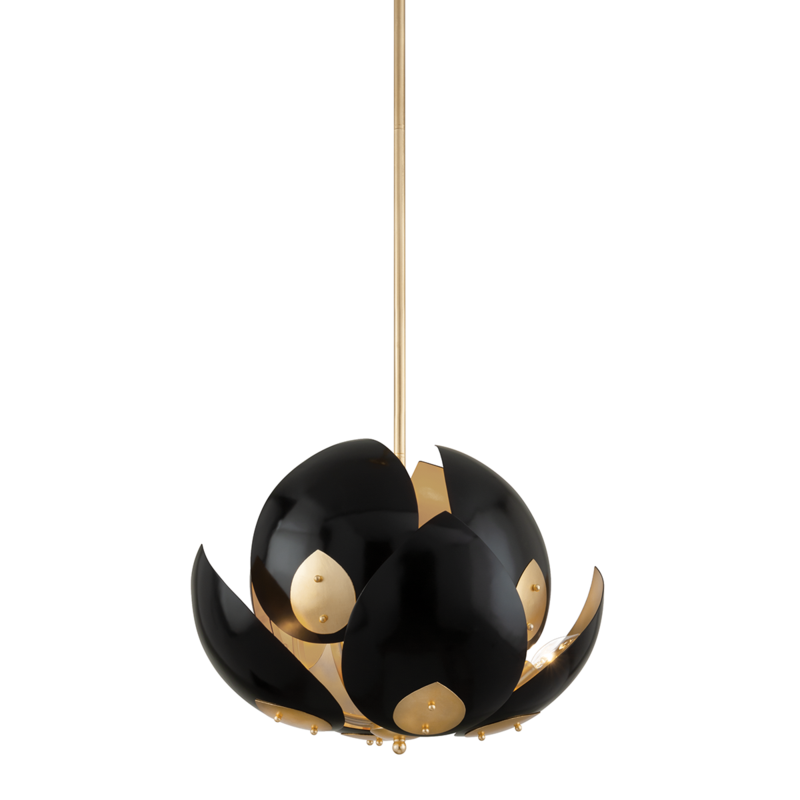 Hudson Valley Lighting 8 Light Chandelier - Gold Leaf/Black