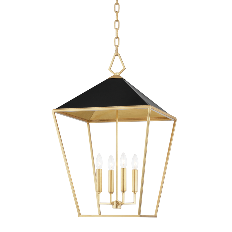 Hudson Valley Lighting 4 Light Medium Pendant - Gold Leaf/Black