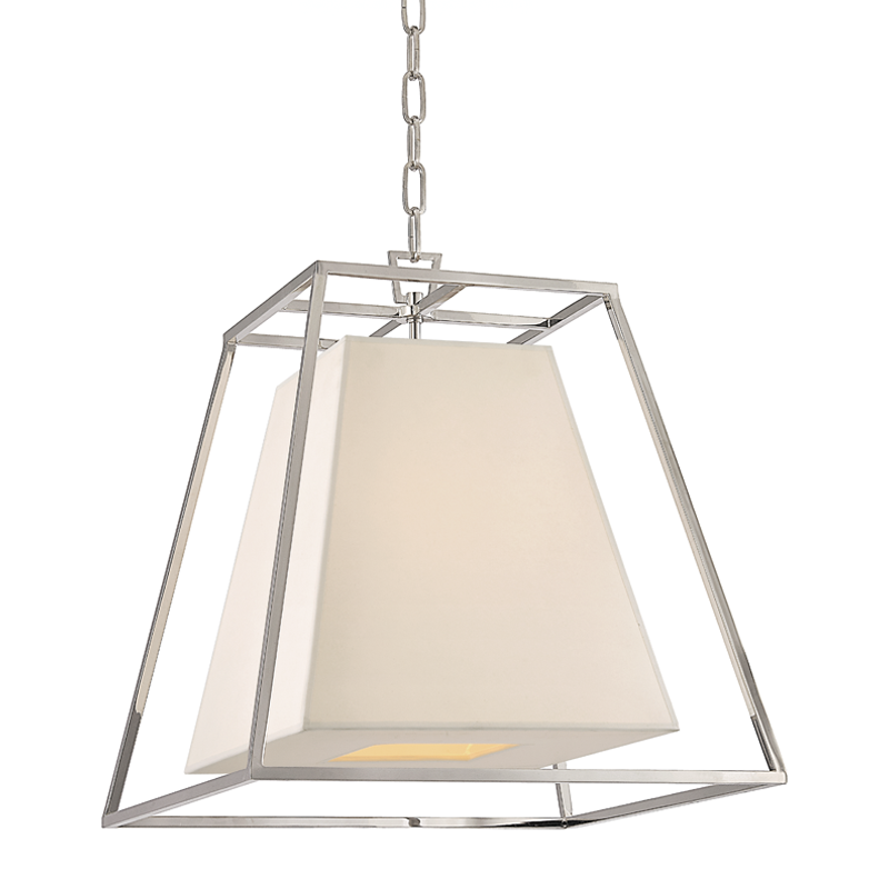 Hudson Valley Lighting 4 Light Pendant W/White Shade - Polished Nickel