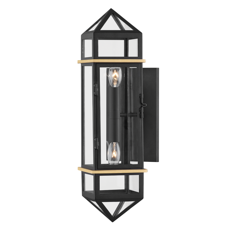 Hudson Valley Lighting 2 Light Wall Sconce - Aged Brass/Black