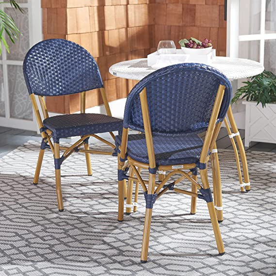 Safavieh Barrow Indoor-Outdoor  Armchair  - Navy (Set of 2)