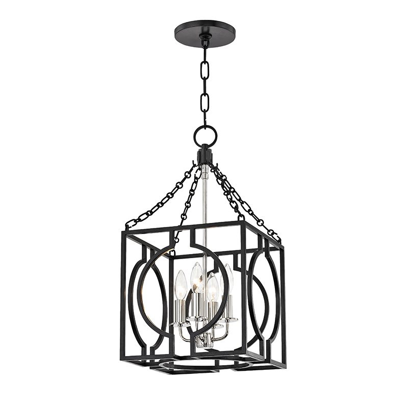 Hudson Valley Lighting 4 Light Small Pendant - Aged Iron/Polished Nickel Combo