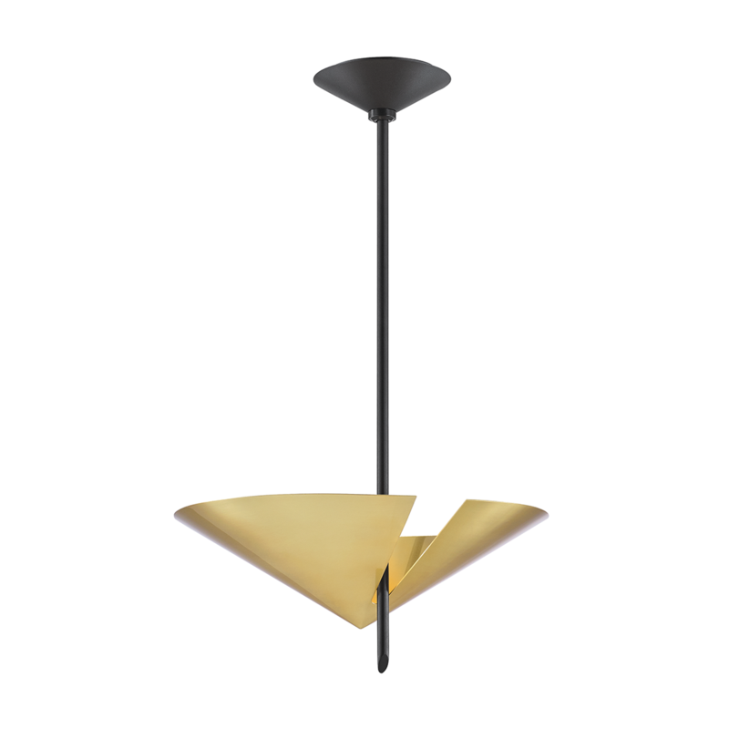 Hudson Valley Lighting 2 Light Pendant - Aged Brass/Black