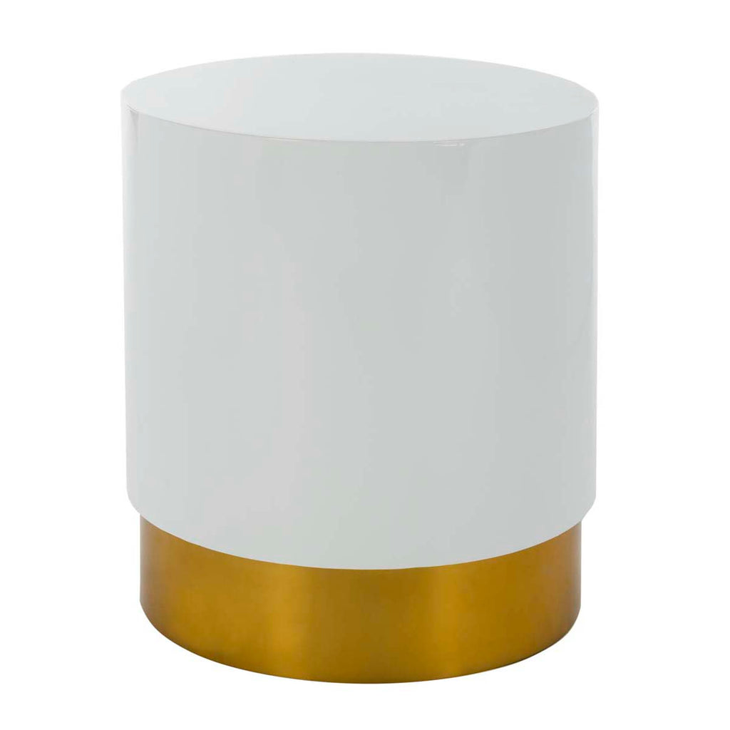 Safavieh Angelo Round Side Table - White/Gold