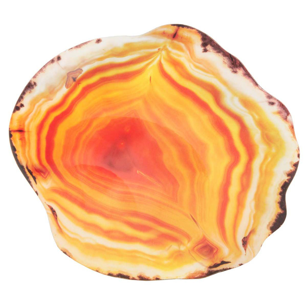 Safavieh Giselle Faux Agate Side Table - Multi Orange/Gold