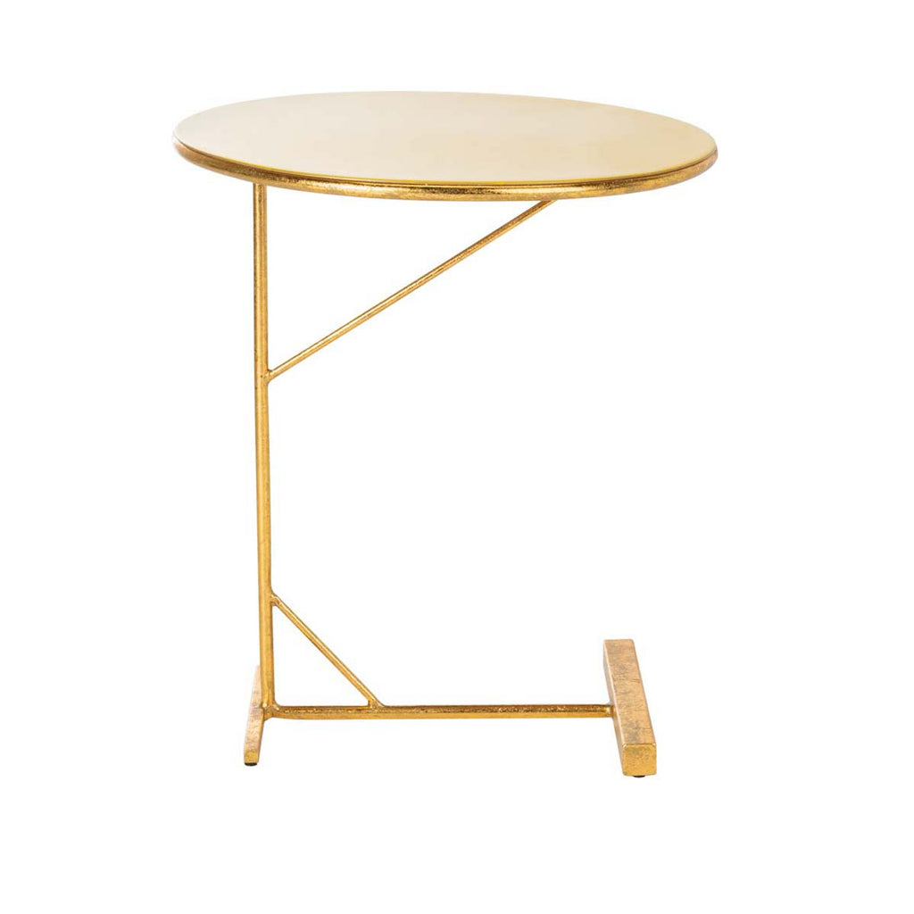 Sionne Round C Table | Safavieh - ACC3210 - Yellow Enamel/Gold