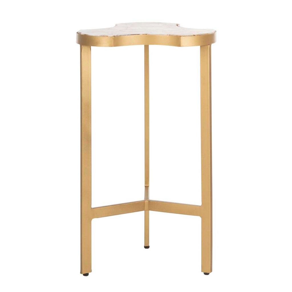 Safavieh Suki Agate Tripod Accent Table - White Agate/Gold