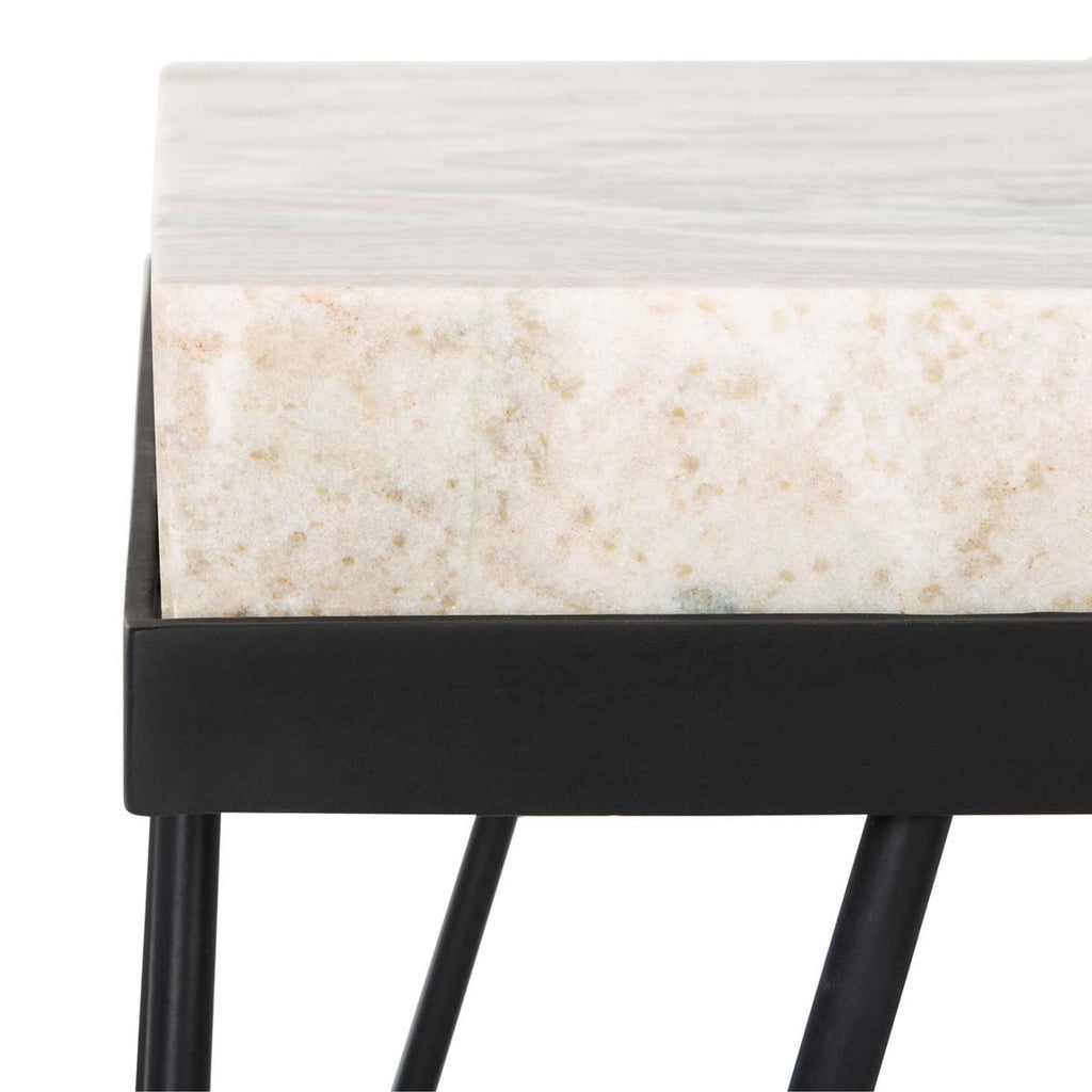 Safavieh Jada Stone Top Accent Table - Multi Grey Stone/Black