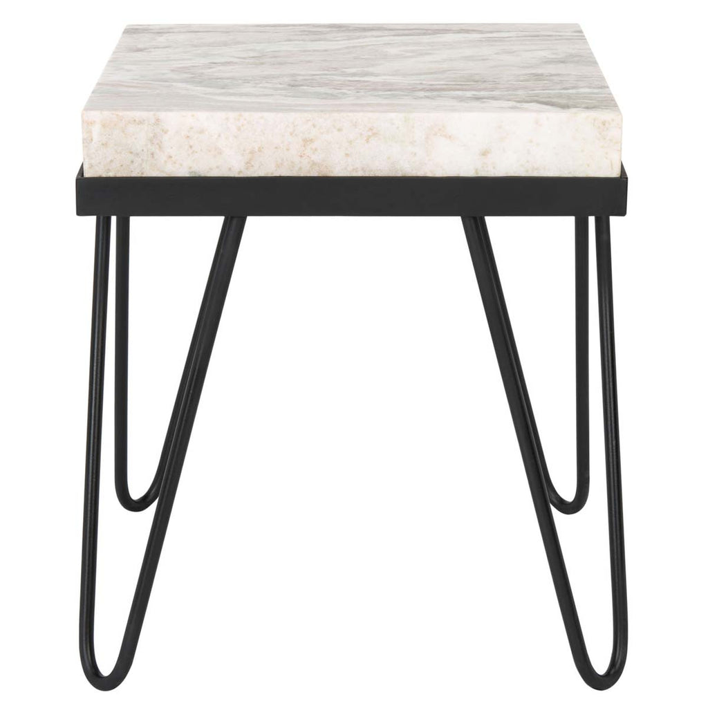 Safavieh Jada Stone Top Accent Table - Multi Grey Stone/Black