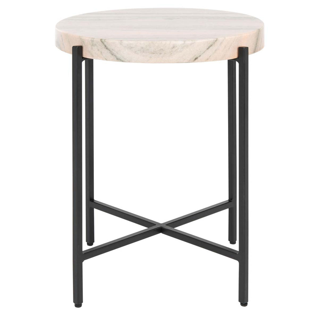 Safavieh Azula Stone Top Accent Table - Burnt Orange Stone/Black