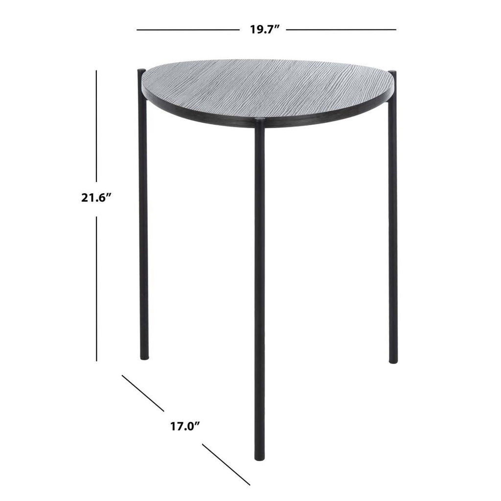 Safavieh Sven Side Table - Dark Grey Oak/Black