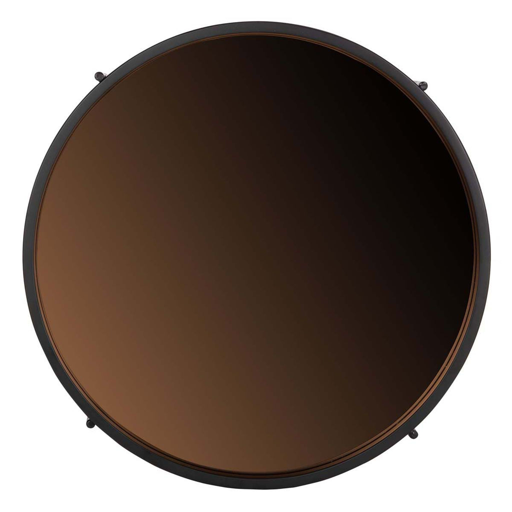 Safavieh Ruby Small Round Tray Top Accent Table - Rose Gold/Black