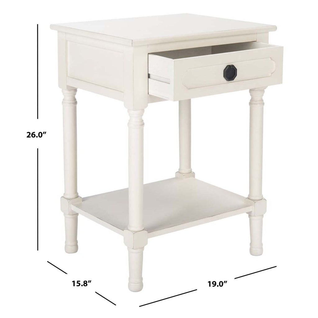 Safavieh Allura 1Drw Accent Table-Distressed White