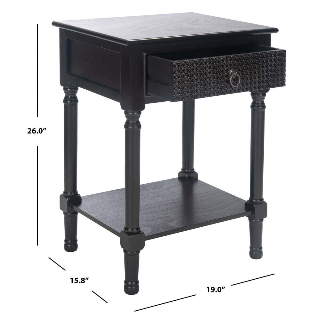 Safavieh Ha's 1Drw Accent Table -Black