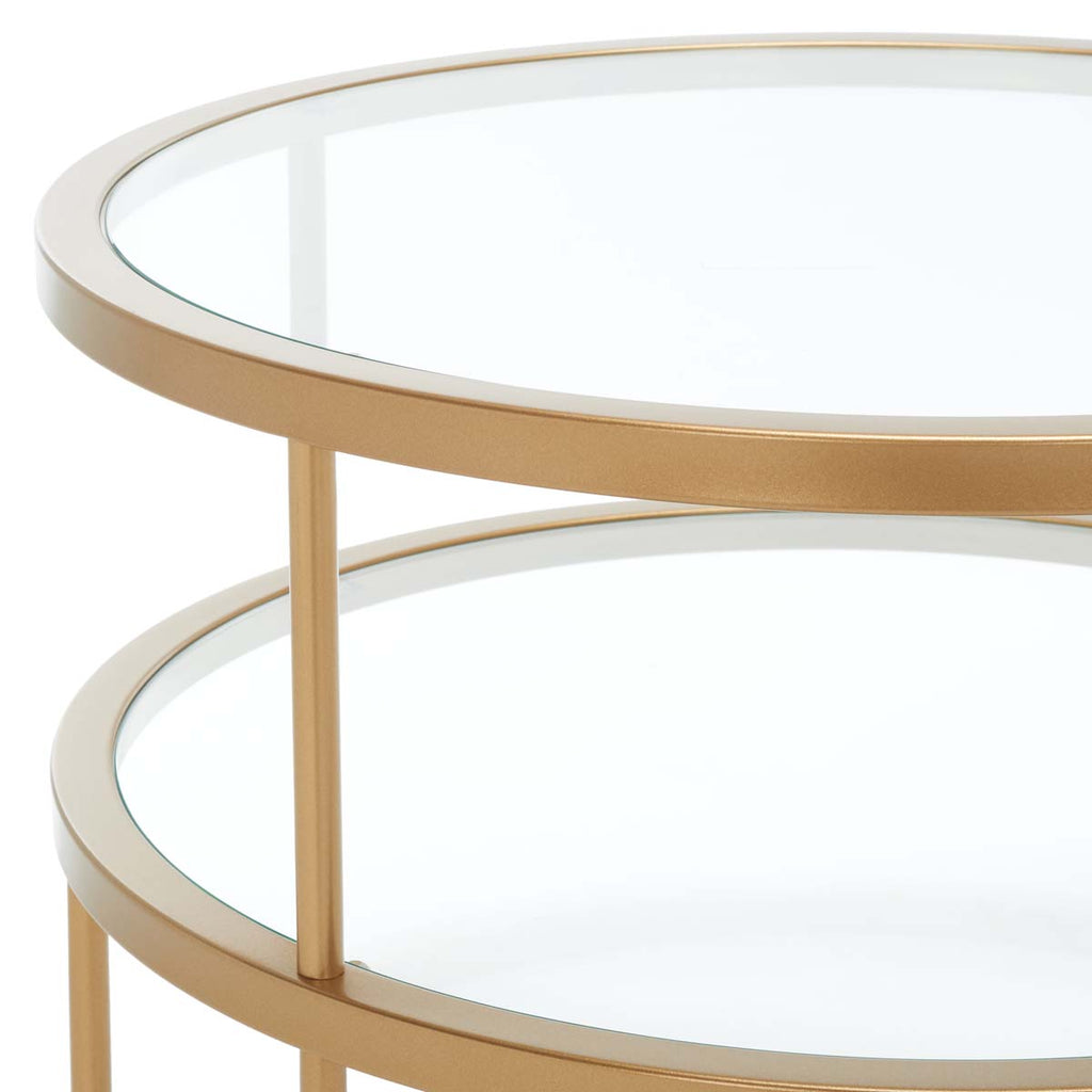 Safavieh Layta 3 Shelf Accent Table - Gold/Glass