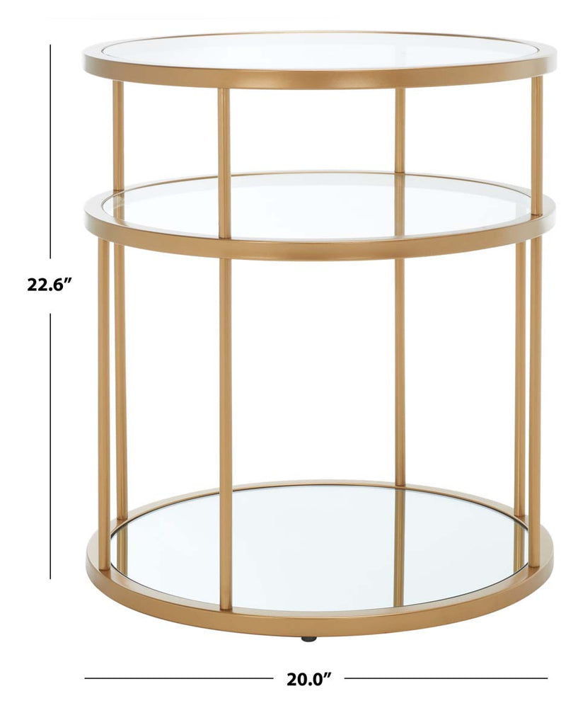 Safavieh Layta 3 Shelf Accent Table - Gold/Glass