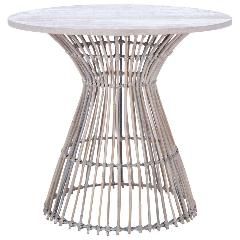 Safavieh Whent Round Accent Table - White Washed / Black