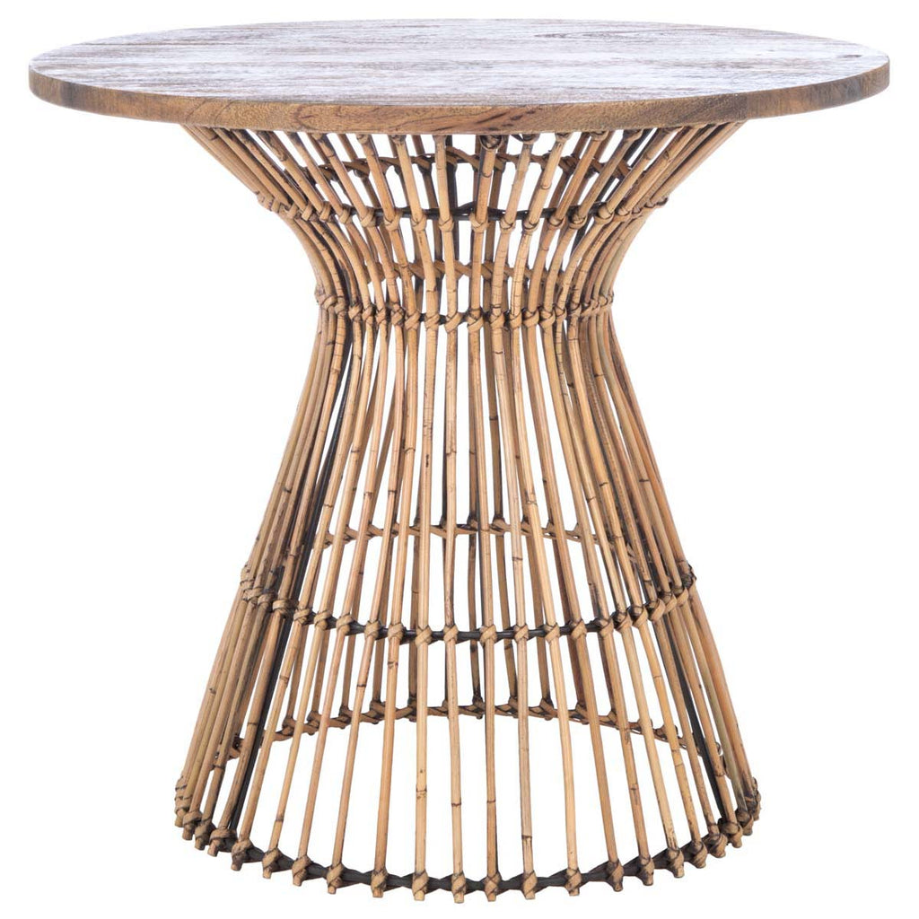 Safavieh Whent Round Accent Table - Honey Brwn Wash / Black