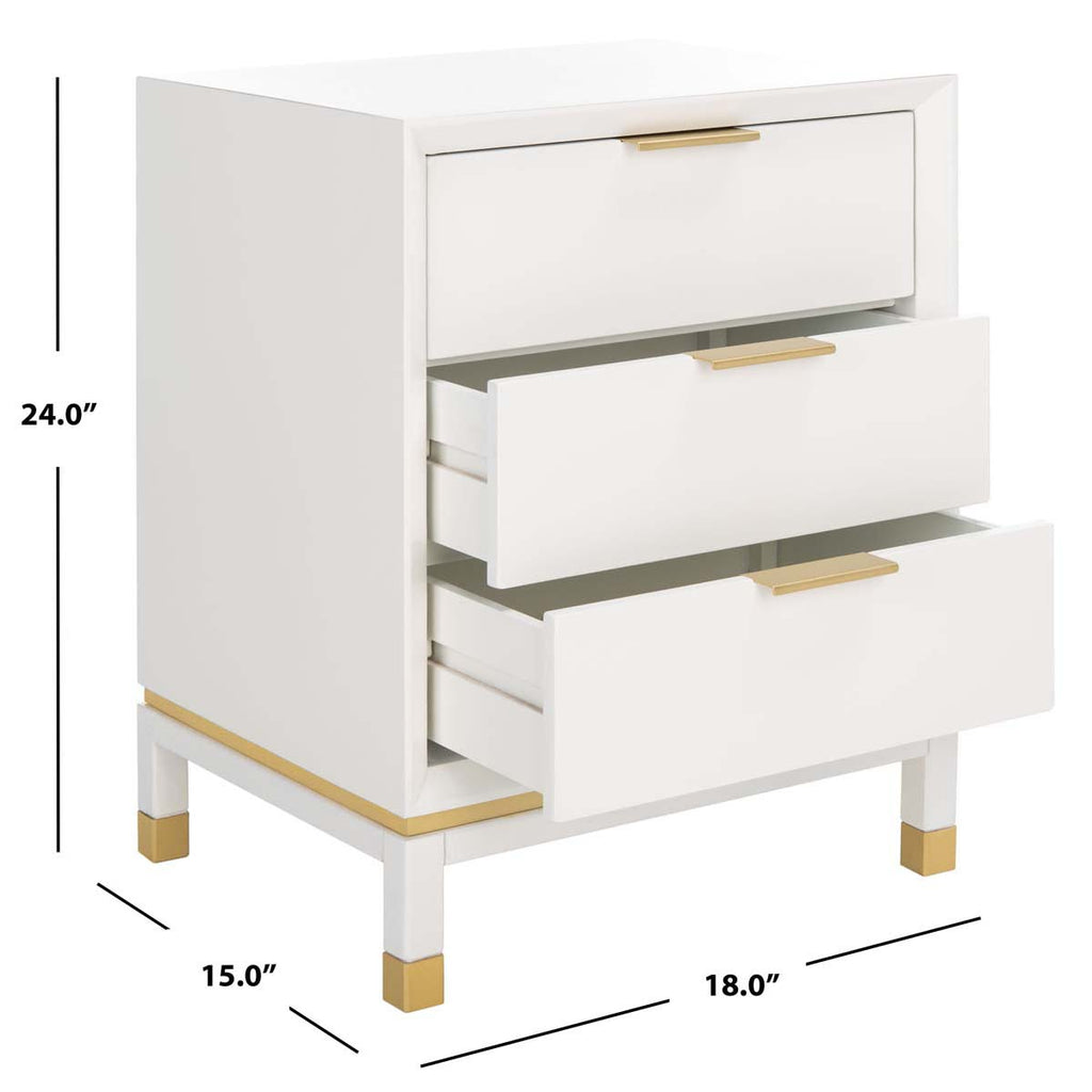 Safavieh Baskin 3 Drawer Accent Table - White