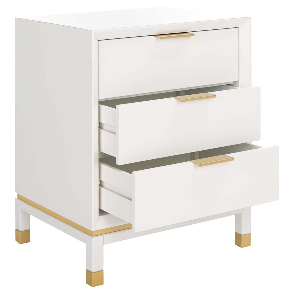 Safavieh Baskin 3 Drawer Accent Table - White