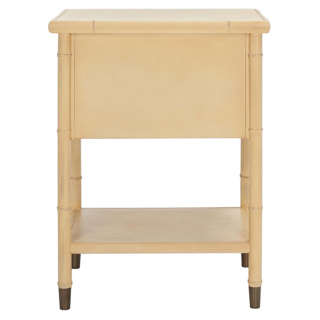 Safavieh Ahab 2 Drawer 1 Shelf Accent Table - Light Blonde / Gold