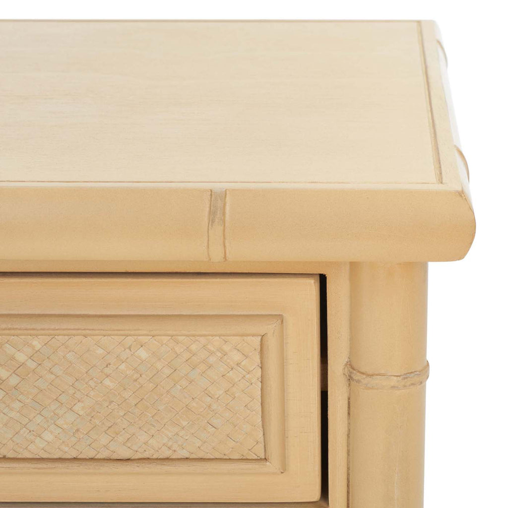 Safavieh Ahab 2 Drawer 1 Shelf Accent Table - Light Blonde / Gold