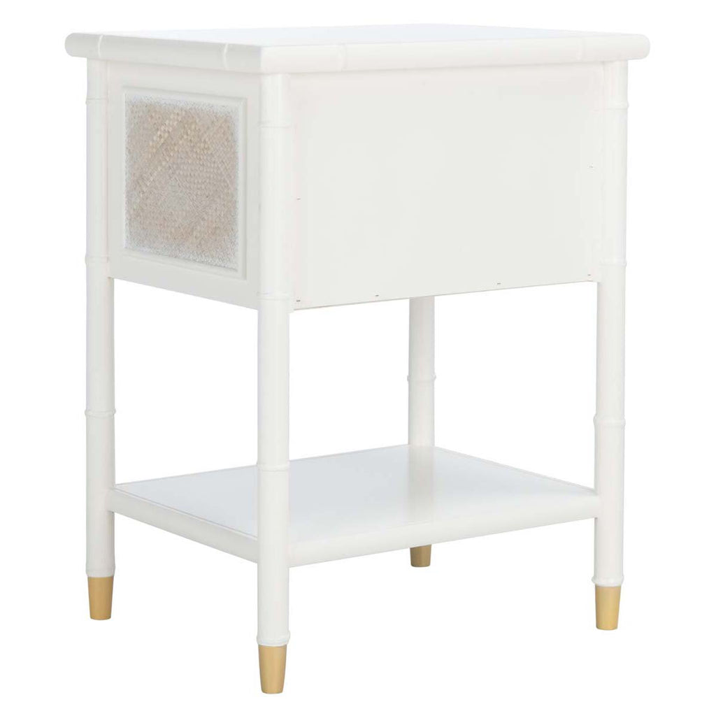 Safavieh Ahab 2 Drawer 1 Shelf Accent Table - White / Gold