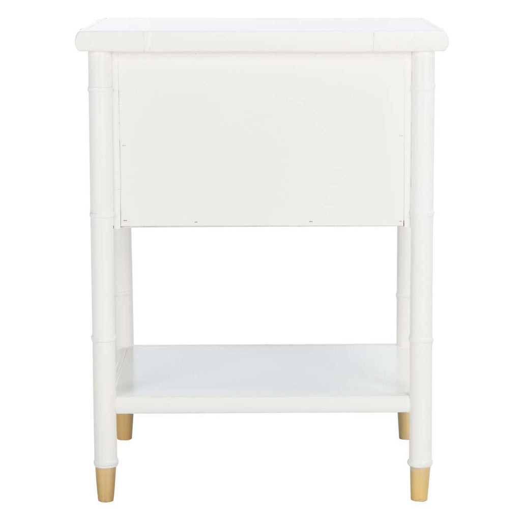 Safavieh Ahab 2 Drawer 1 Shelf Accent Table - White / Gold