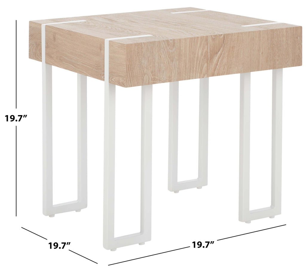 Safavieh Aberton End Table  - Natural / White