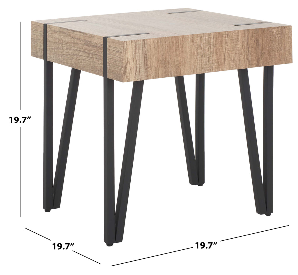 Safavieh Aburton End Table - Multibrown / Black