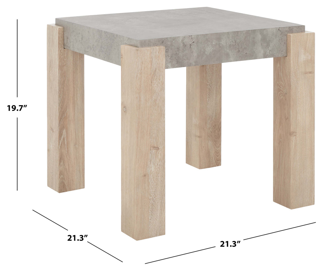 Safavieh Coromio End Table - Light Grey / Natural