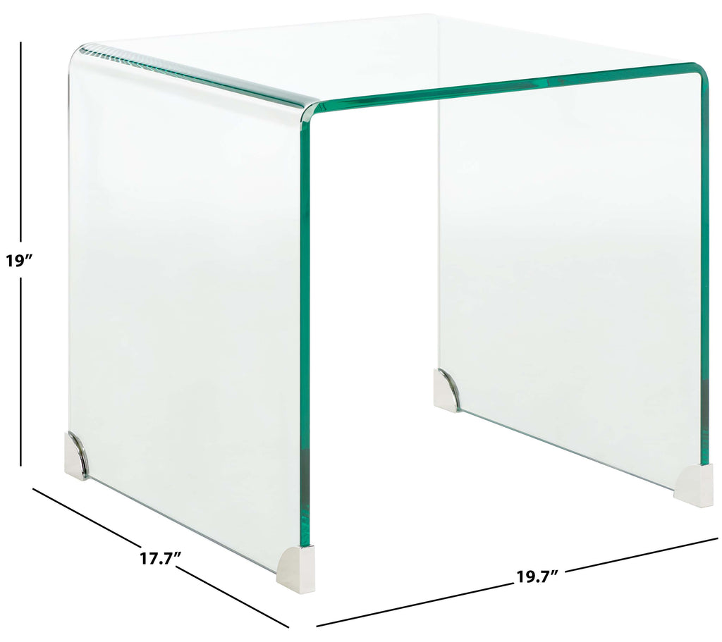 Safavieh Cowan Tempered Glass Side Table  - Clear Glass