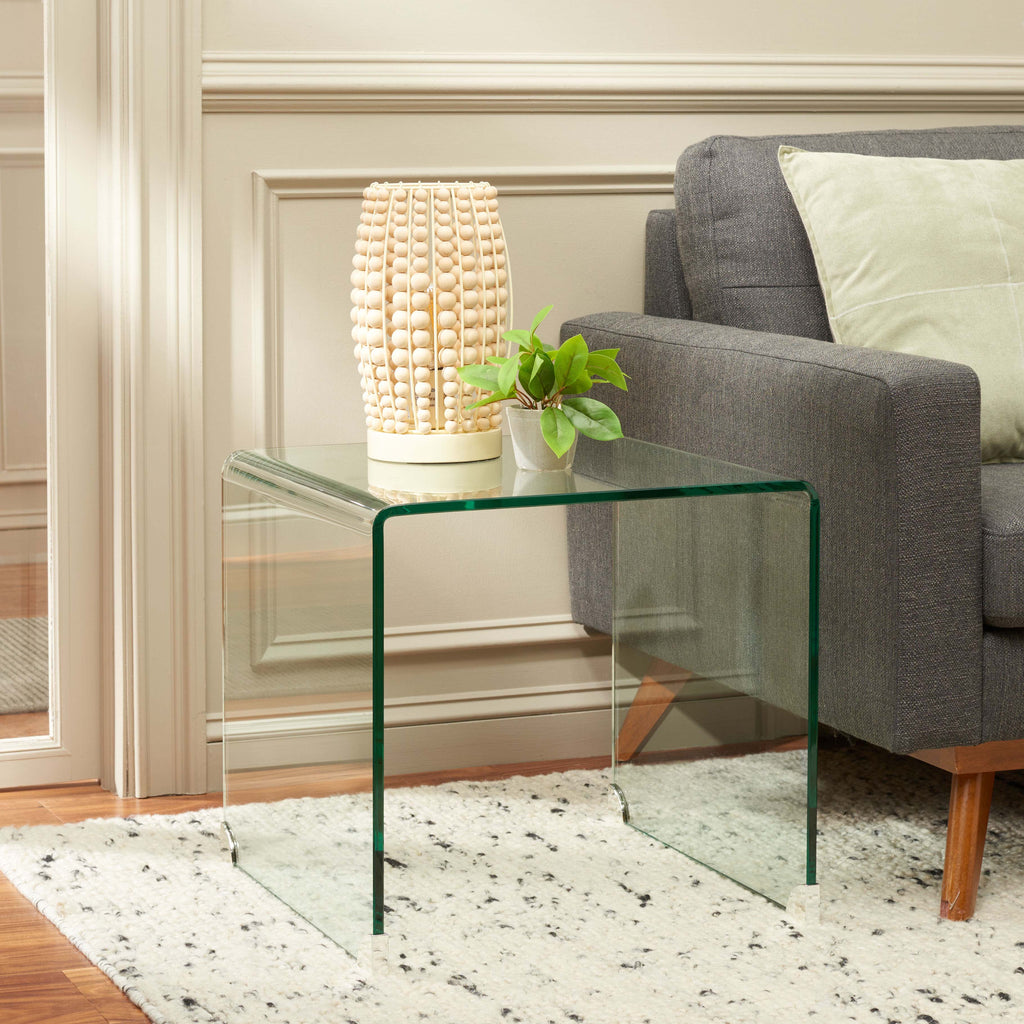 Safavieh Cowan Tempered Glass Side Table  - Clear Glass