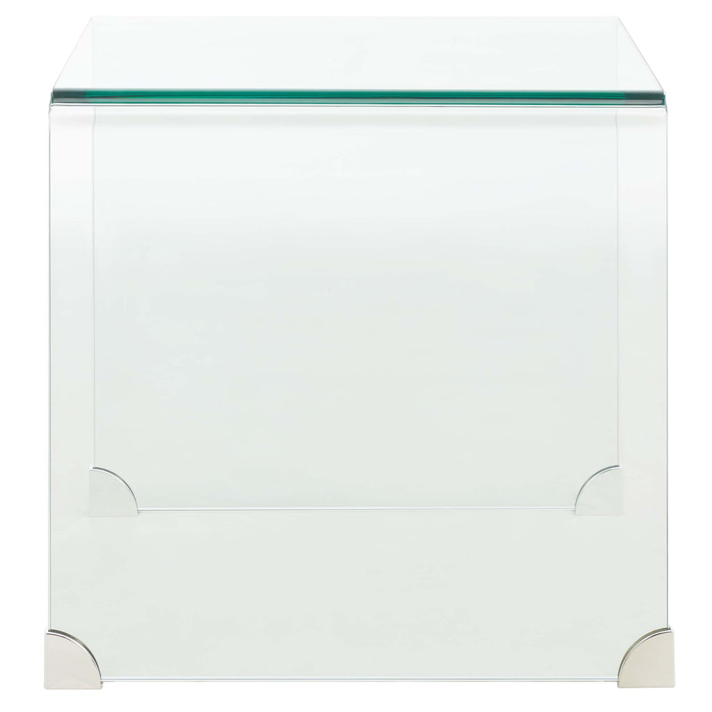 Safavieh Cowan Tempered Glass Side Table  - Clear Glass