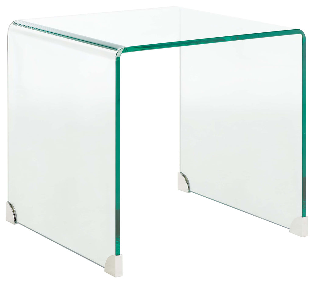 Safavieh Cowan Tempered Glass Side Table  - Clear Glass