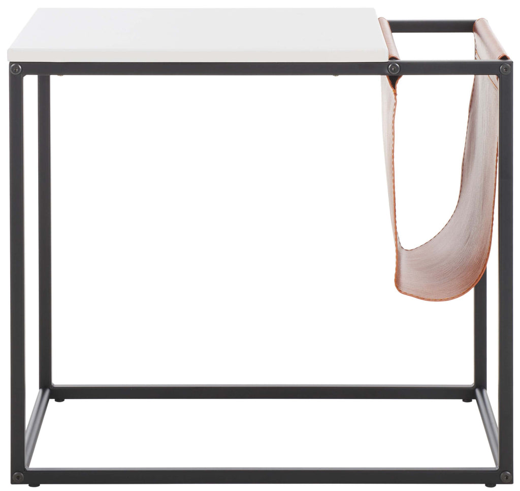 Safavieh Eugenia Side Table - White / Brown / Black