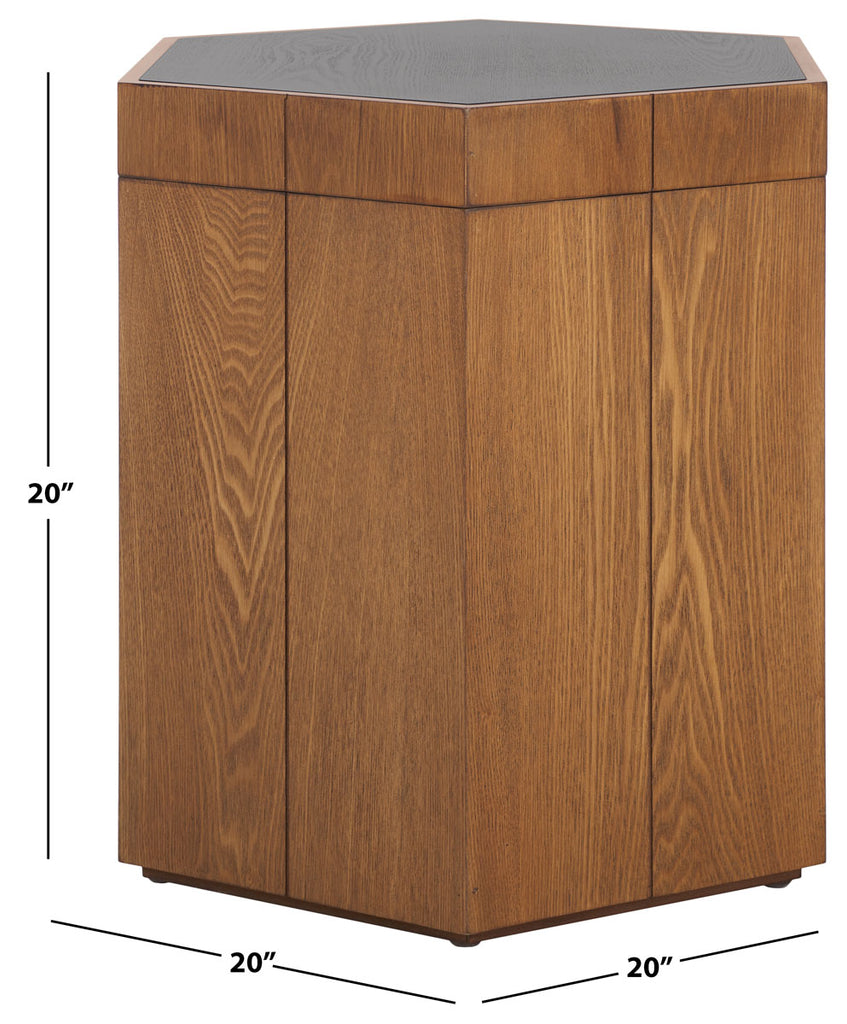 Safavieh Rafaela Hexagon Accent Table - Walnut / Black