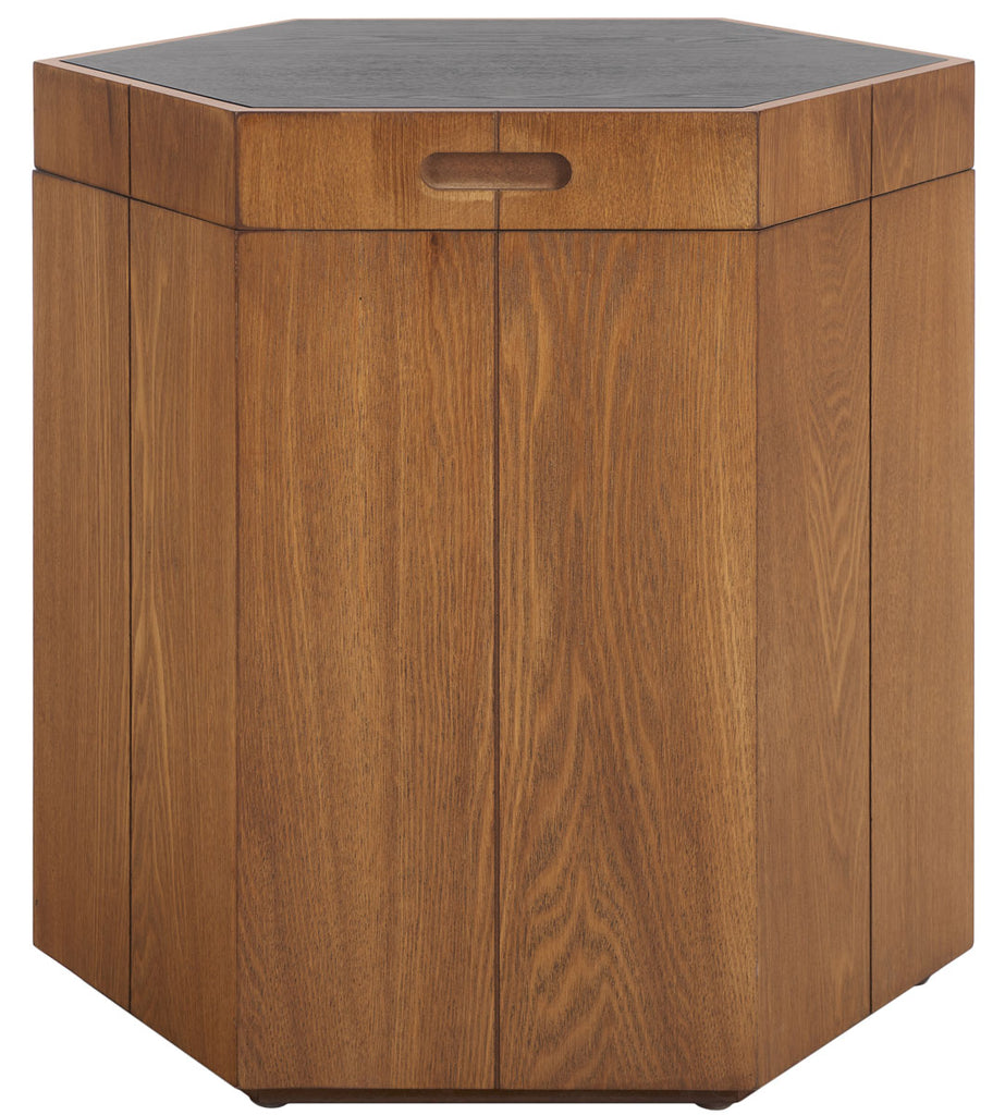 Safavieh Rafaela Hexagon Accent Table - Walnut / Black