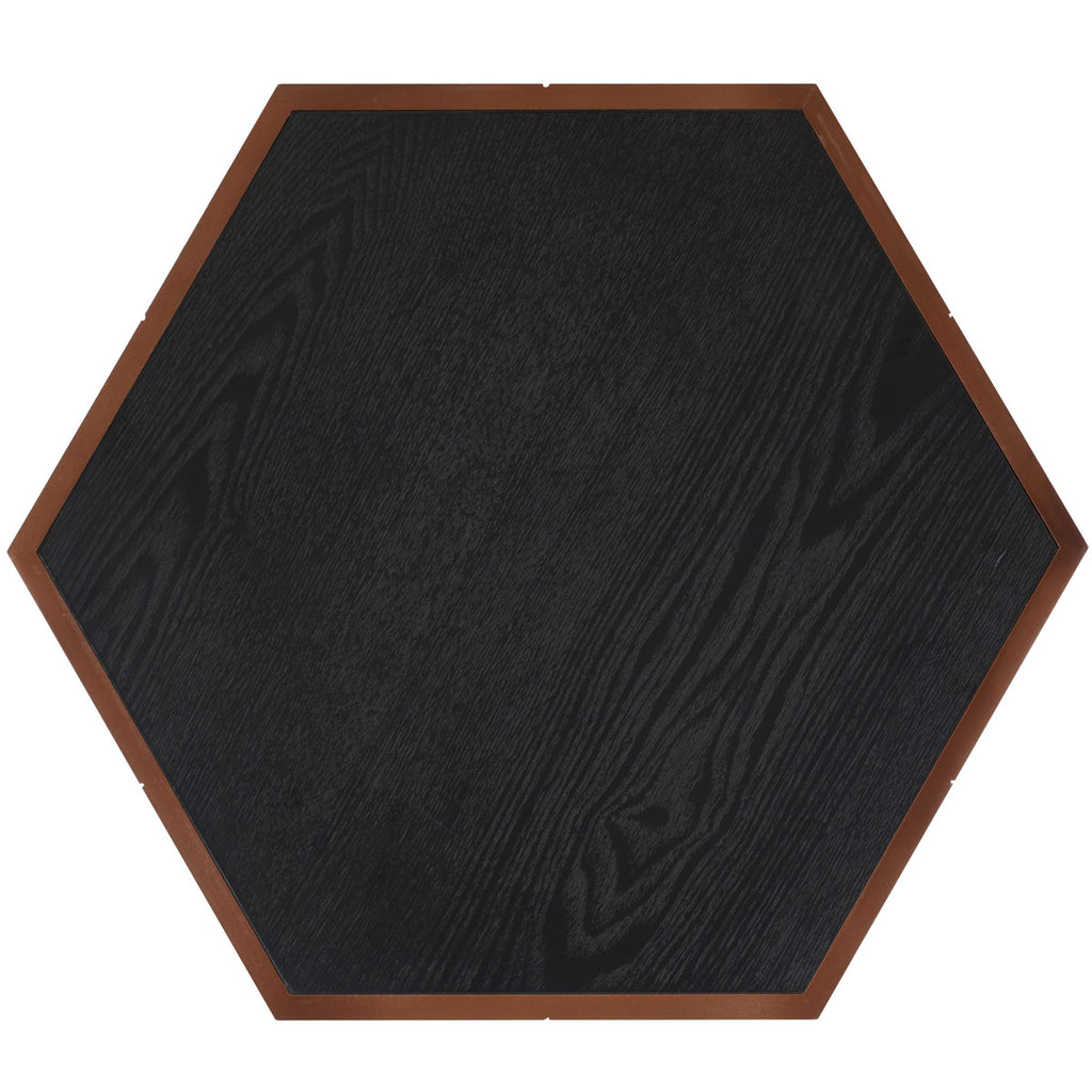 Safavieh Rafaela Hexagon Accent Table - Walnut / Black