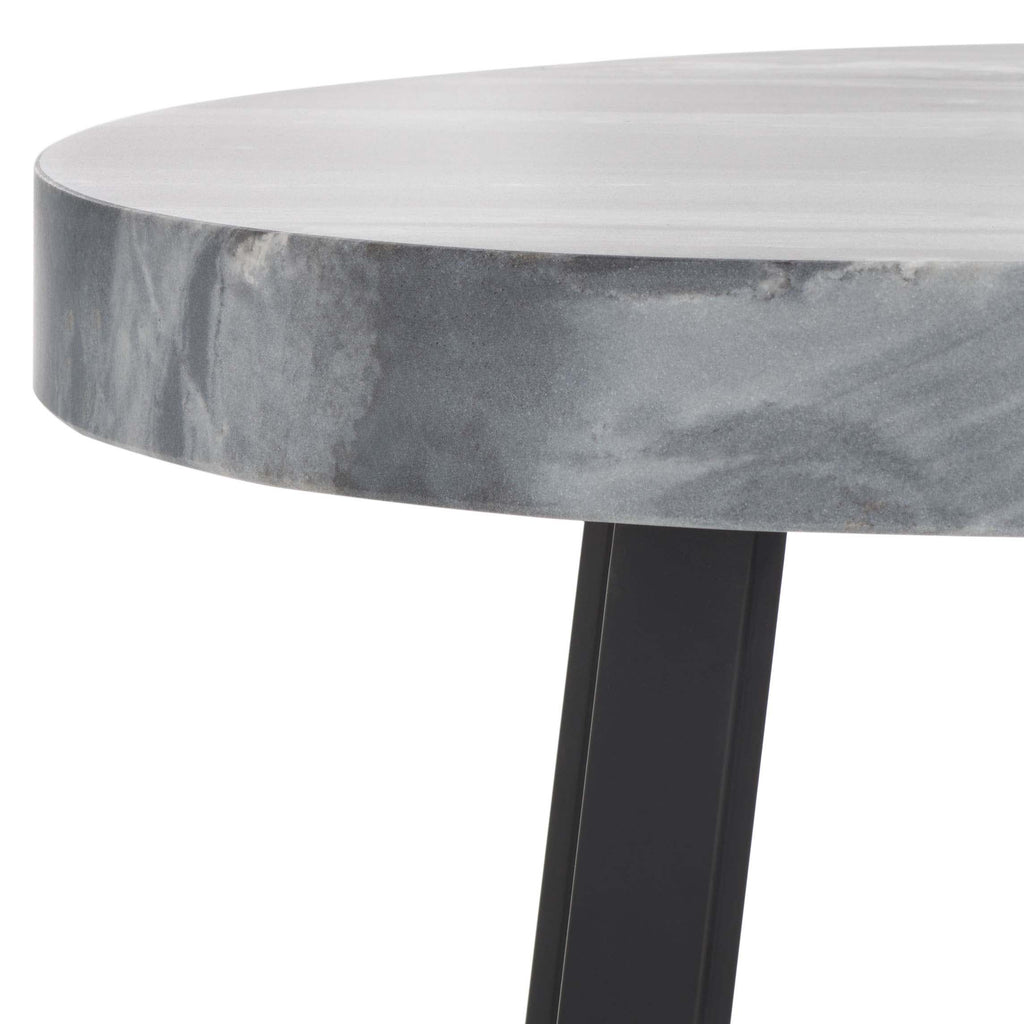 Safavieh Guenon Round Accent Table - Grey Marble / Black