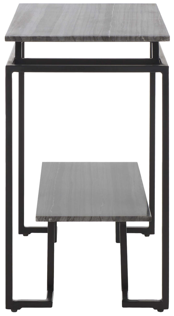 Safavieh Guernica 1 Shelf Rectangle Accent Table - Monsoon Black Marble / Black