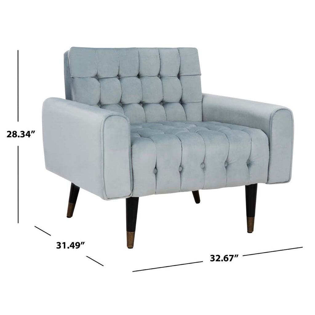 Safavieh Amaris Tufted Accent Chair - Slate Blue/Black