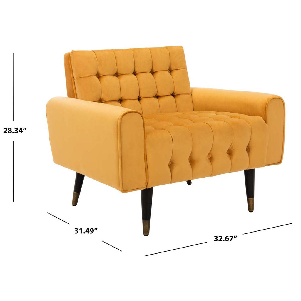 Safavieh Amaris Tufted Accent Chair - Marigold/Black